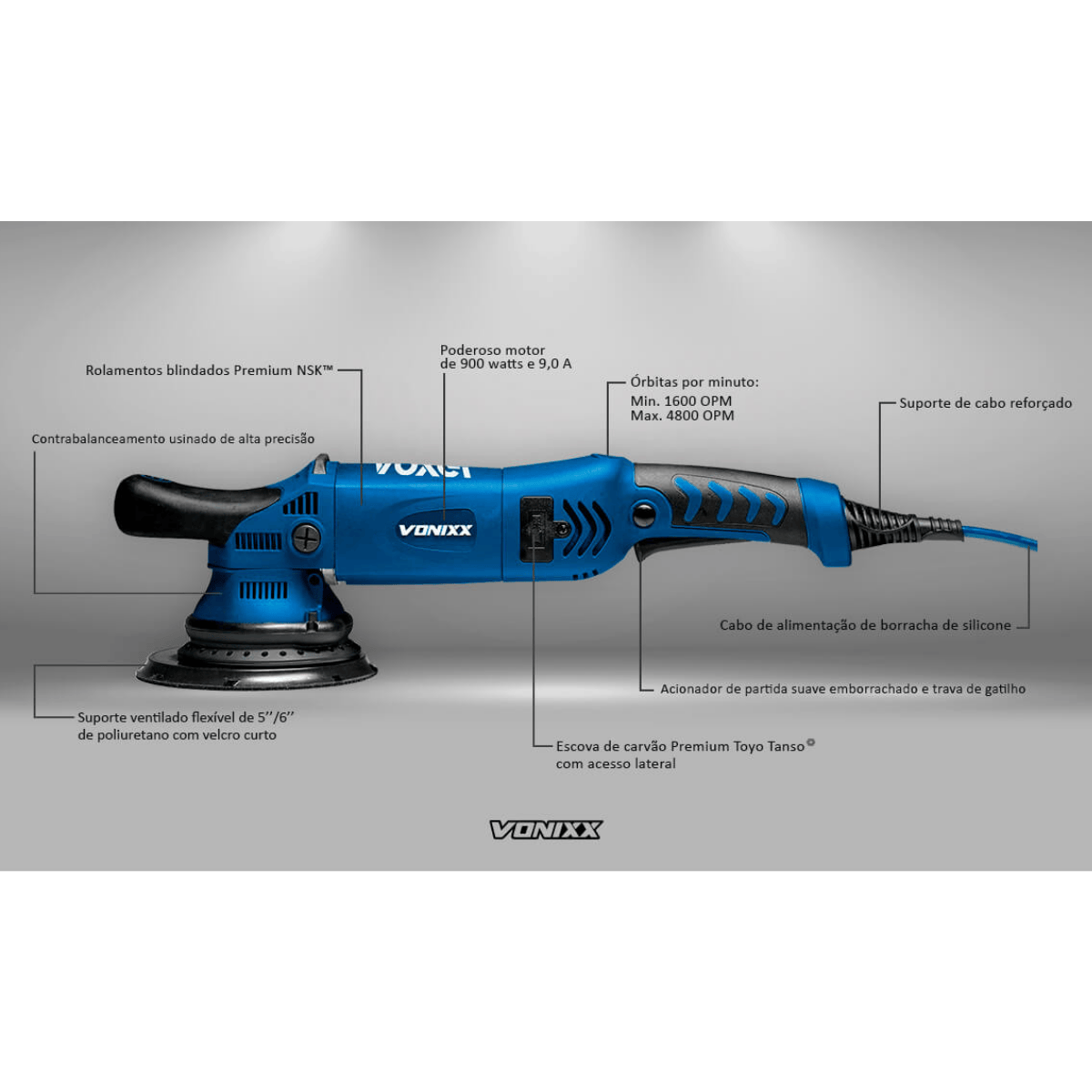 Máquina para Polimento Profissional Politriz Roto-Orbital 6" Voxer