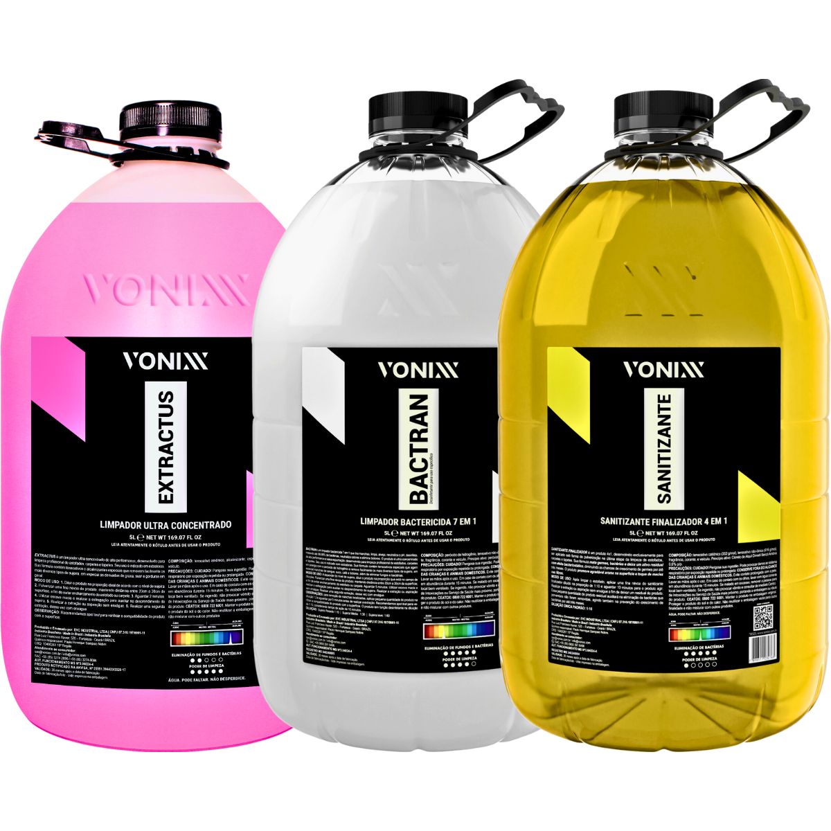 Kit Sistema VSC Extractus Bactran Sanitizante Finalizador 5L Limpeza Inteligente de Estofados