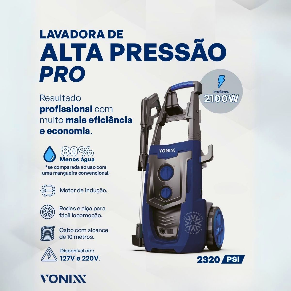 Lavadora de Alta Pressão Pro Motor de Indução 2100w Super Profissional