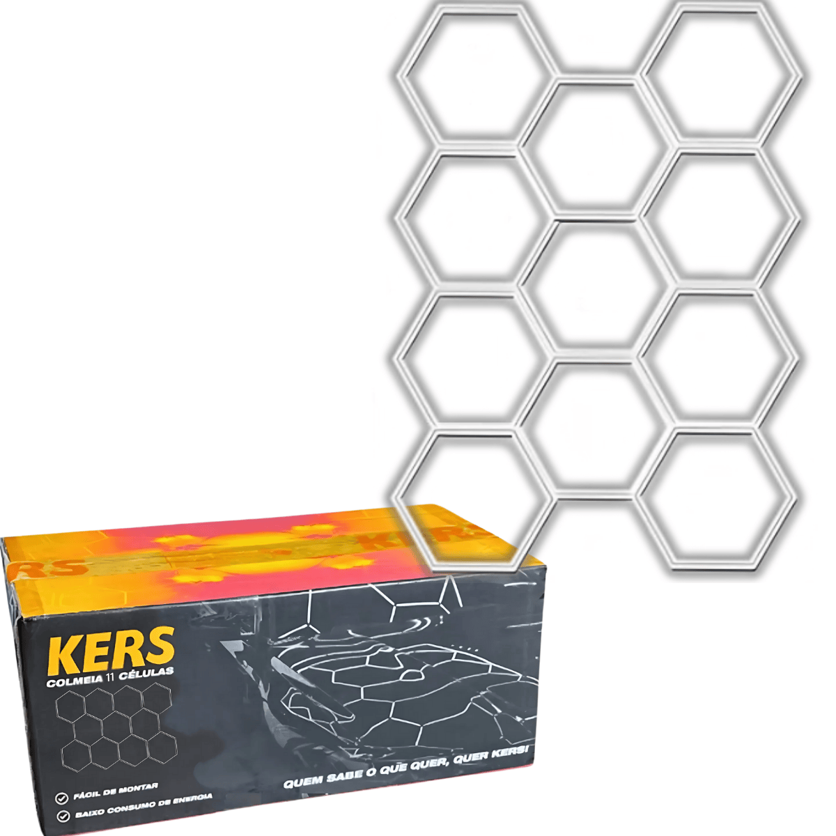 Luminária Hexagonal Colmeia 11 Células Kers Led 6500K Bivolt
